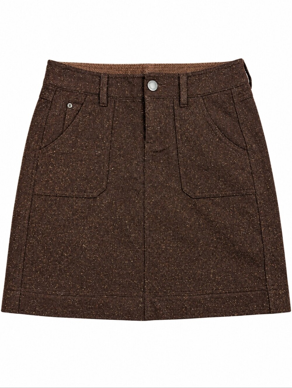 Woolrich Wool & Silk Blend Brown Knee Length A Line Skirt